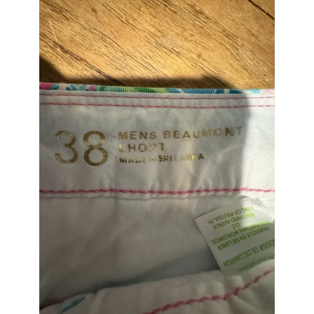 Lilly Pulitzer Mens Beaumont Shorts 38 Honda Classic Golf Print Cotton Stretch